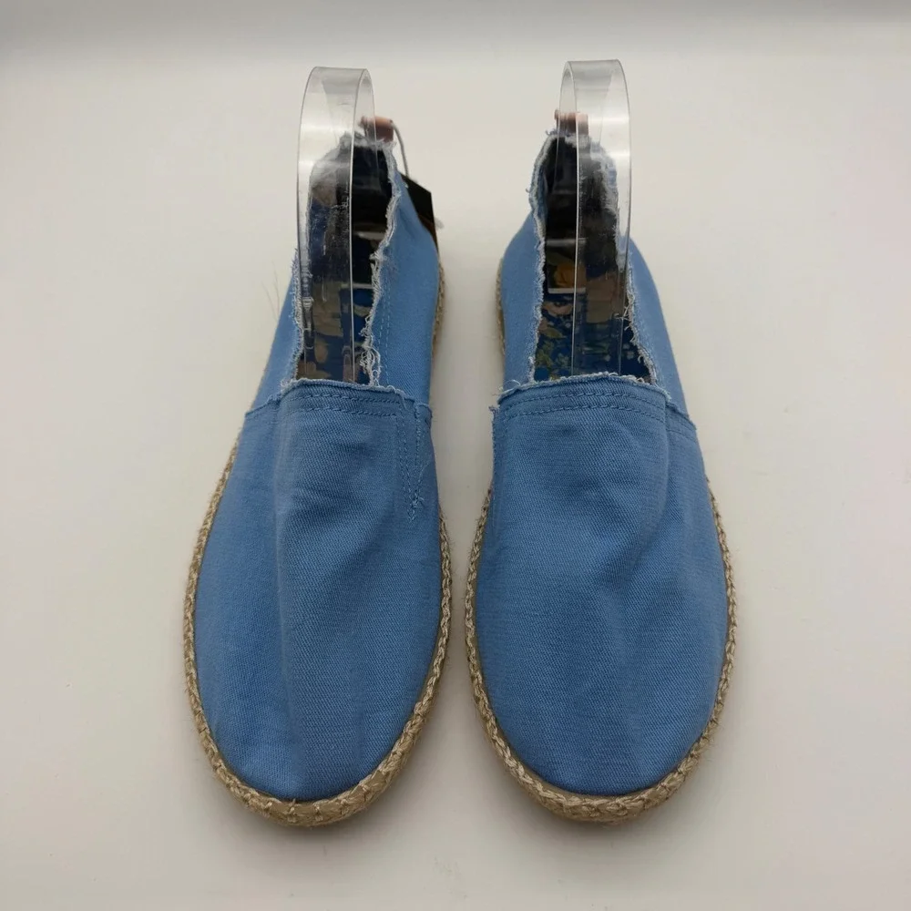 NWT Vionic Beach Laguna Blue Canvas Espadrille Slip On Shoes Size 8.5 Coastal
